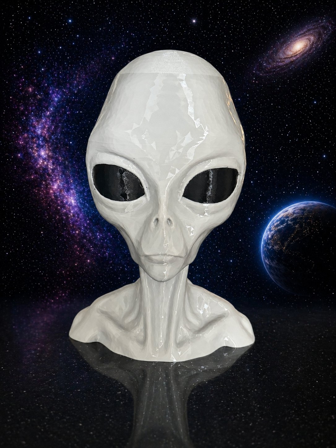 Grey Alien Head front view
