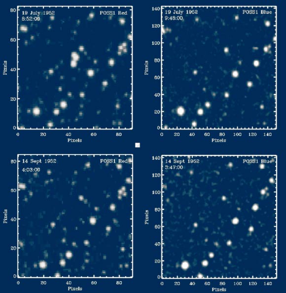 POSS1 sky survey data showing Cold War-era transient anomalies