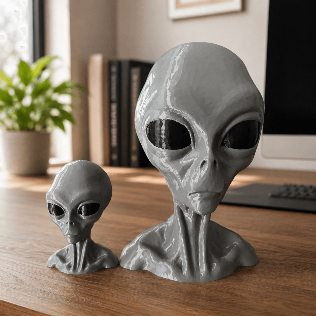 Light Grey size comparison on a desk