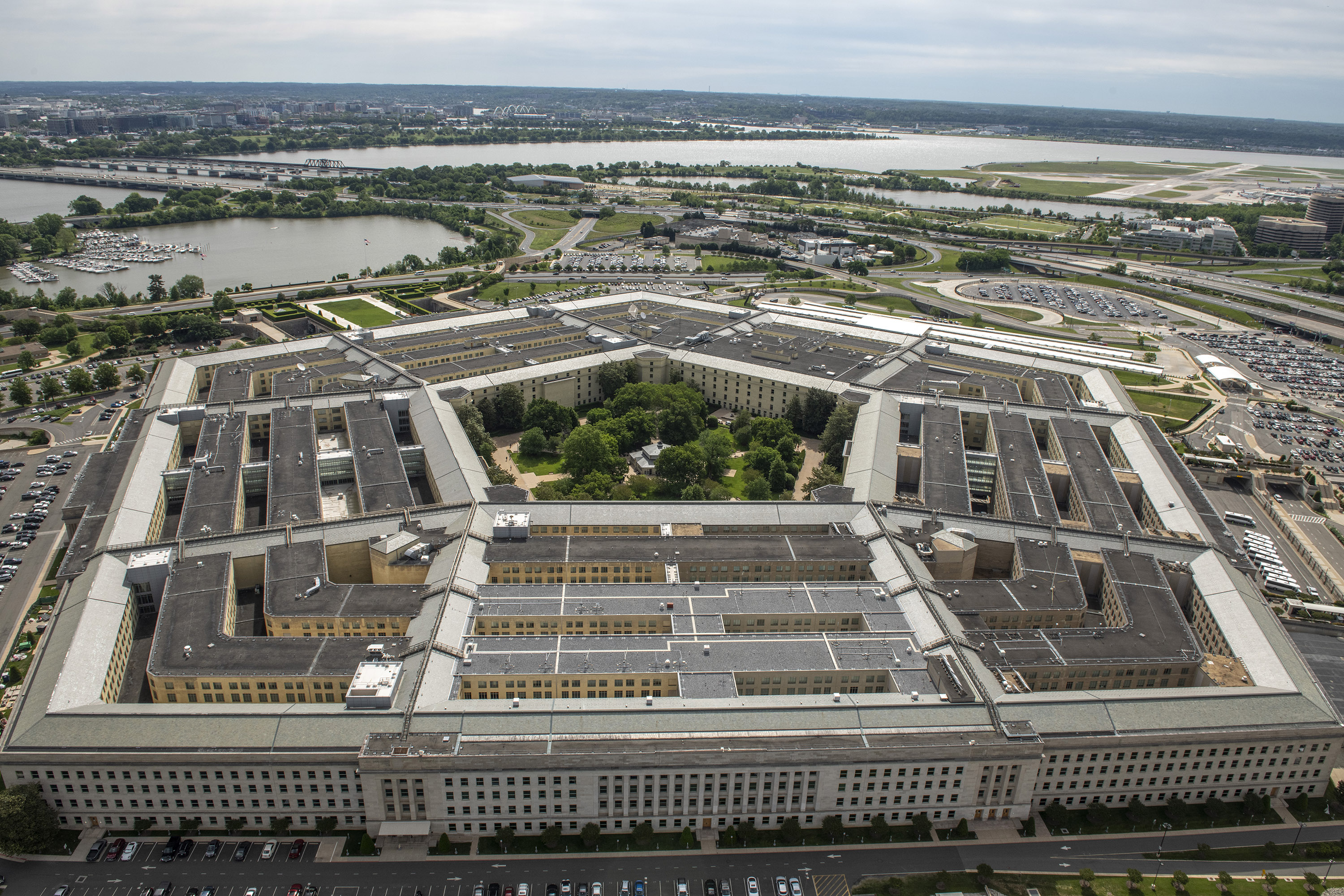 Aerial closeup of the Pentagon, May 11, 2021