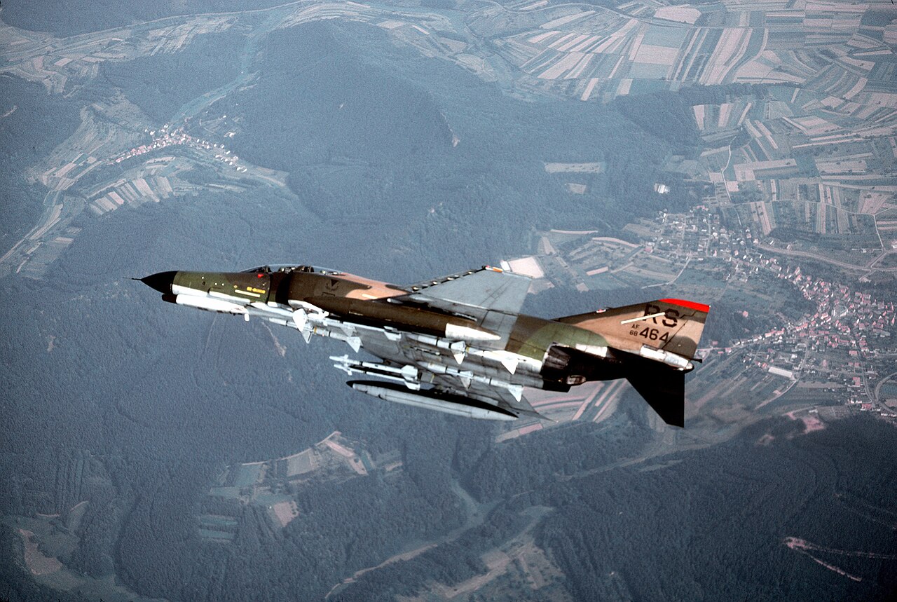 An Imperial Iranian Air Force F-4 Phantom II fighter jet, the same type flown by both pilots who intercepted the object over Tehran in September 1976