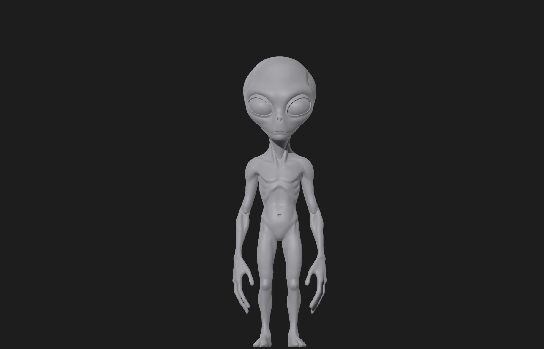 Grey Extraterrestrial Figure 3D printable sculpture cover