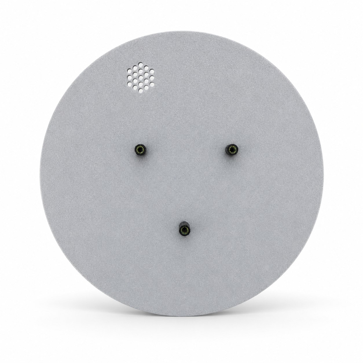 Underside of the printed model showing the three gravity amplifier mounts